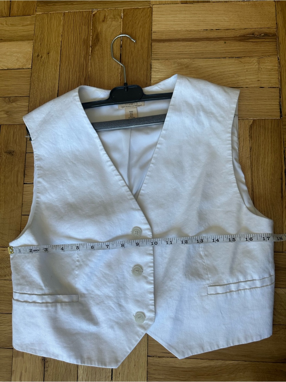 Linen Suit - Tailored Wide-Leg H&M Women's Pants and Vest in White - Picture 3 of 12